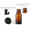 36Pcs 5ml-30ml Amber Refillable Essential Oil Bottles Portable Travel Glass Containers Orifice Reducer Dropper Perfume Dispenser