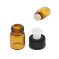 Mini Amber Glass Vials with Drip Dispenser and Lid – Set of 10 (1ml–5ml)