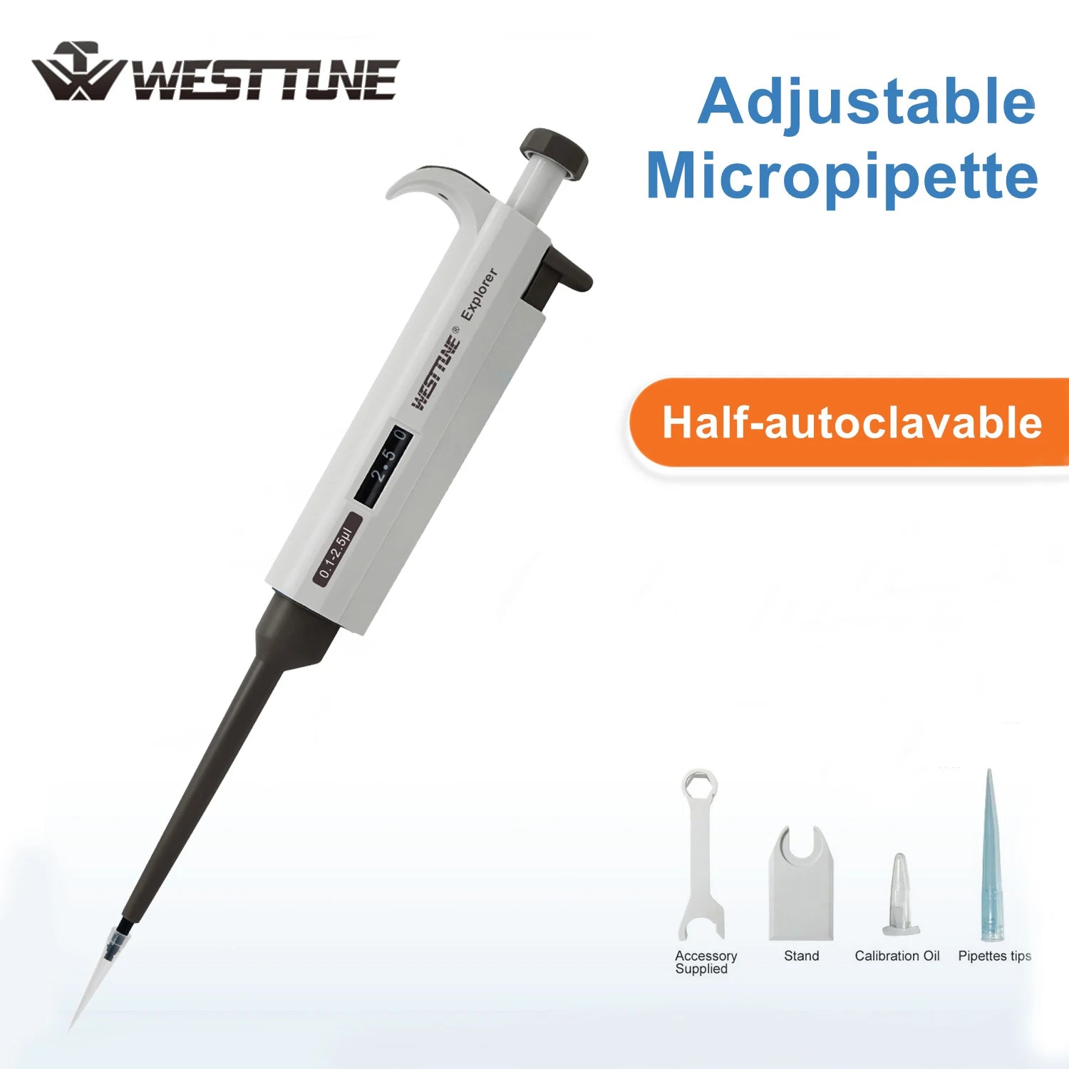Adjustable Single-Channel Micropipette – Variable Volume