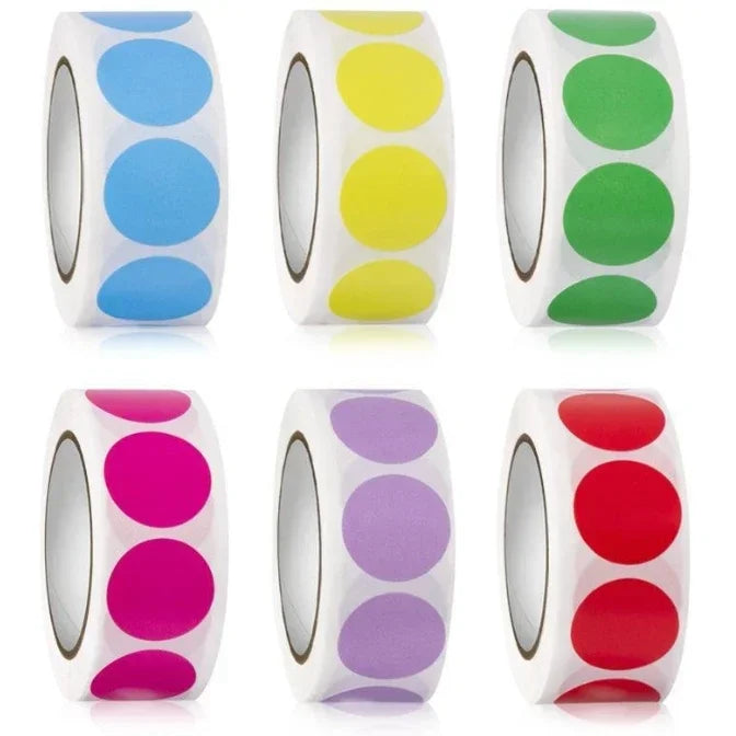 Colour Dot Label Stickers – 1000 Pack