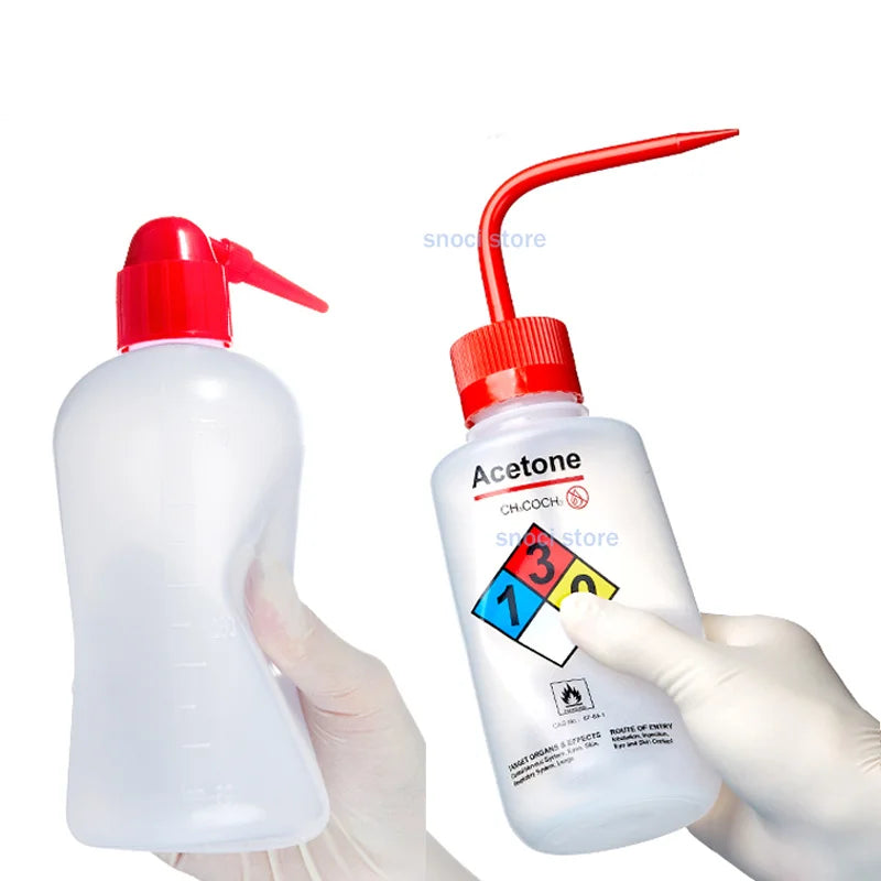 Labelled Safety Wash Bottles, 500ml – Set of 6 Solvents