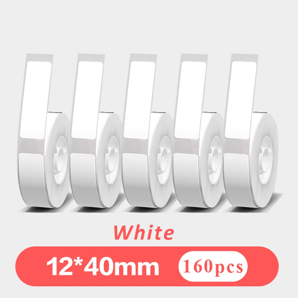 White Self-Adhesive Thermal Label Rolls – Set of 5