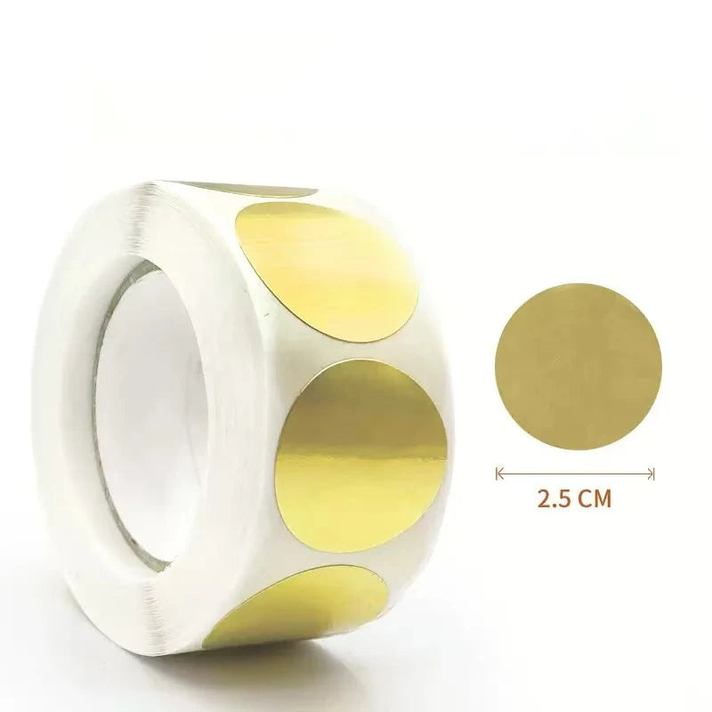 Brown Paper Round Self-Adhesive Label Stickers – 500 Pack
