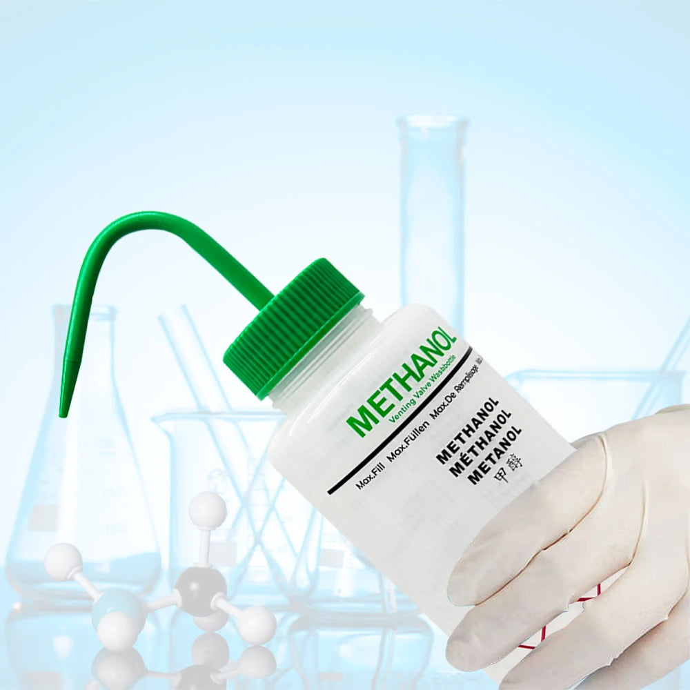 1pcs/lot Empty Methanol Elbow Plastic Squeeze Wash Bottle Lab Rinse Bottles Clean Safely