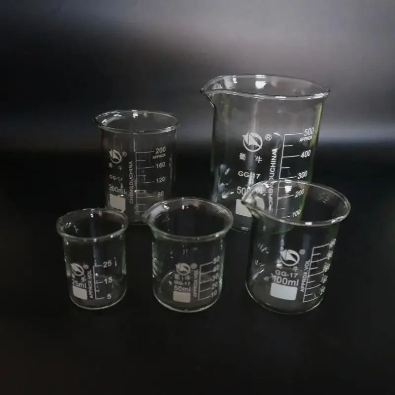 1set Lab Borosilicate GLass Beaker All Sizes Chemical Experiment Laboratory Equipment All Sizes