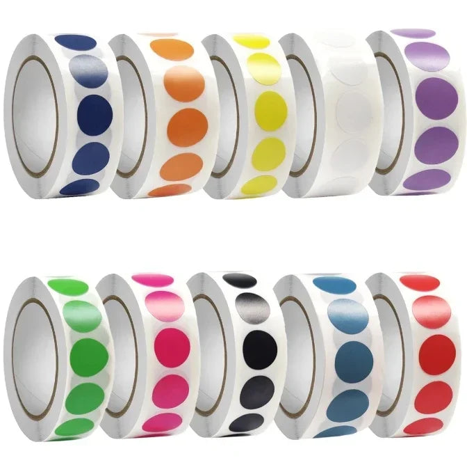 Colour Dot Label Stickers – 1000 Pack