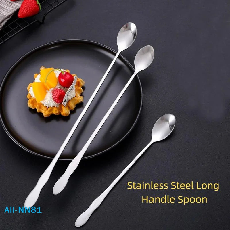 Long-Handle Stainless Steel Stirring Spoon