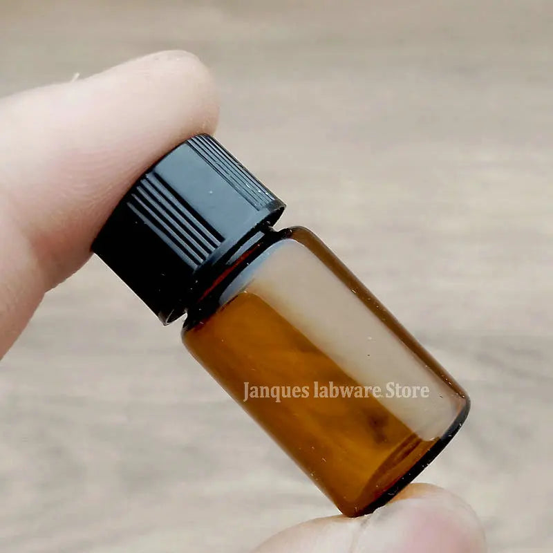 Amber Glass Sample Vials Wide Neck with Screw Cap – Various Sizes
