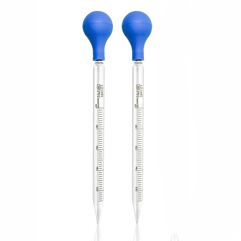 Graduated Glass Dropper Pipettes, 10ml – Set of 2 with Cleaning Brush