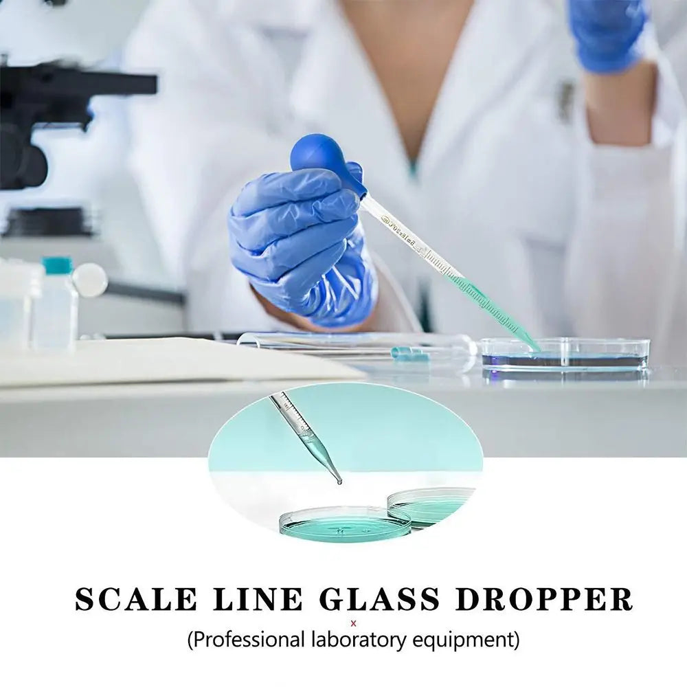 Graduated Glass Dropper Pipettes, 10ml – Set of 2 with Cleaning Brush