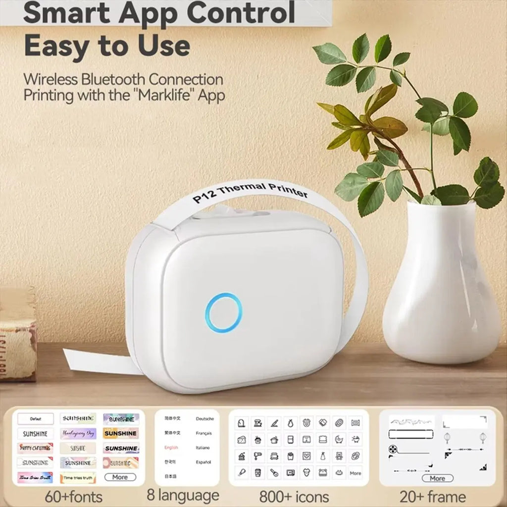P12 Bluetooth Label Printer – Portable & Wireless
