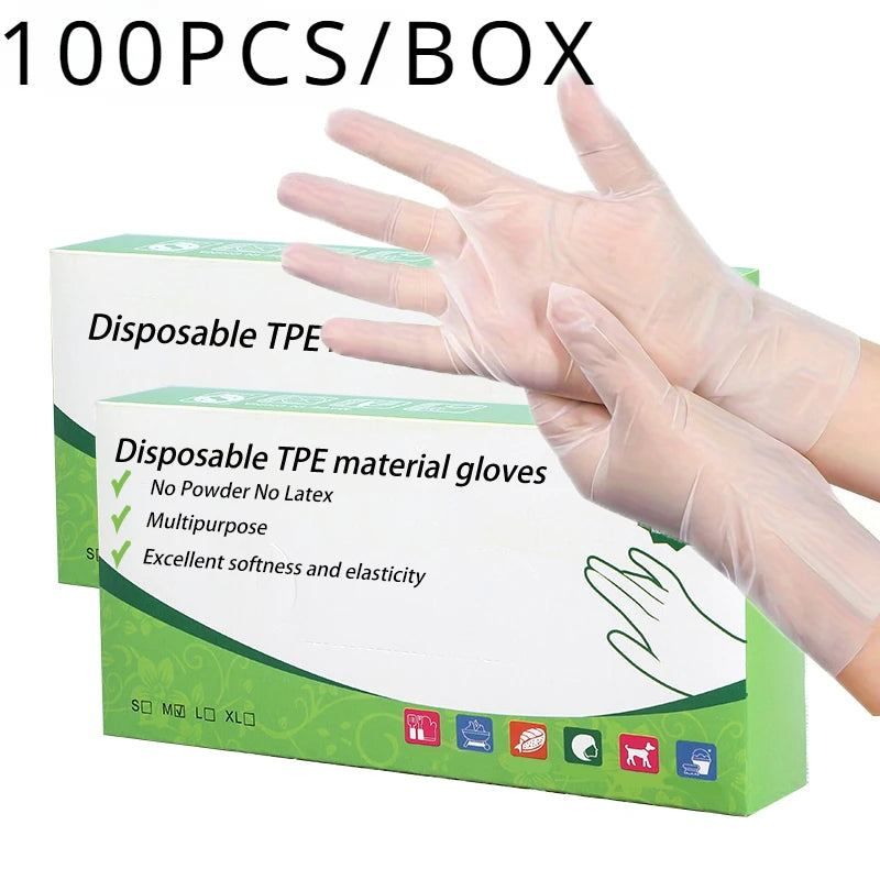 TPE Disposable Gloves — Ethanol & Solvent Resistant