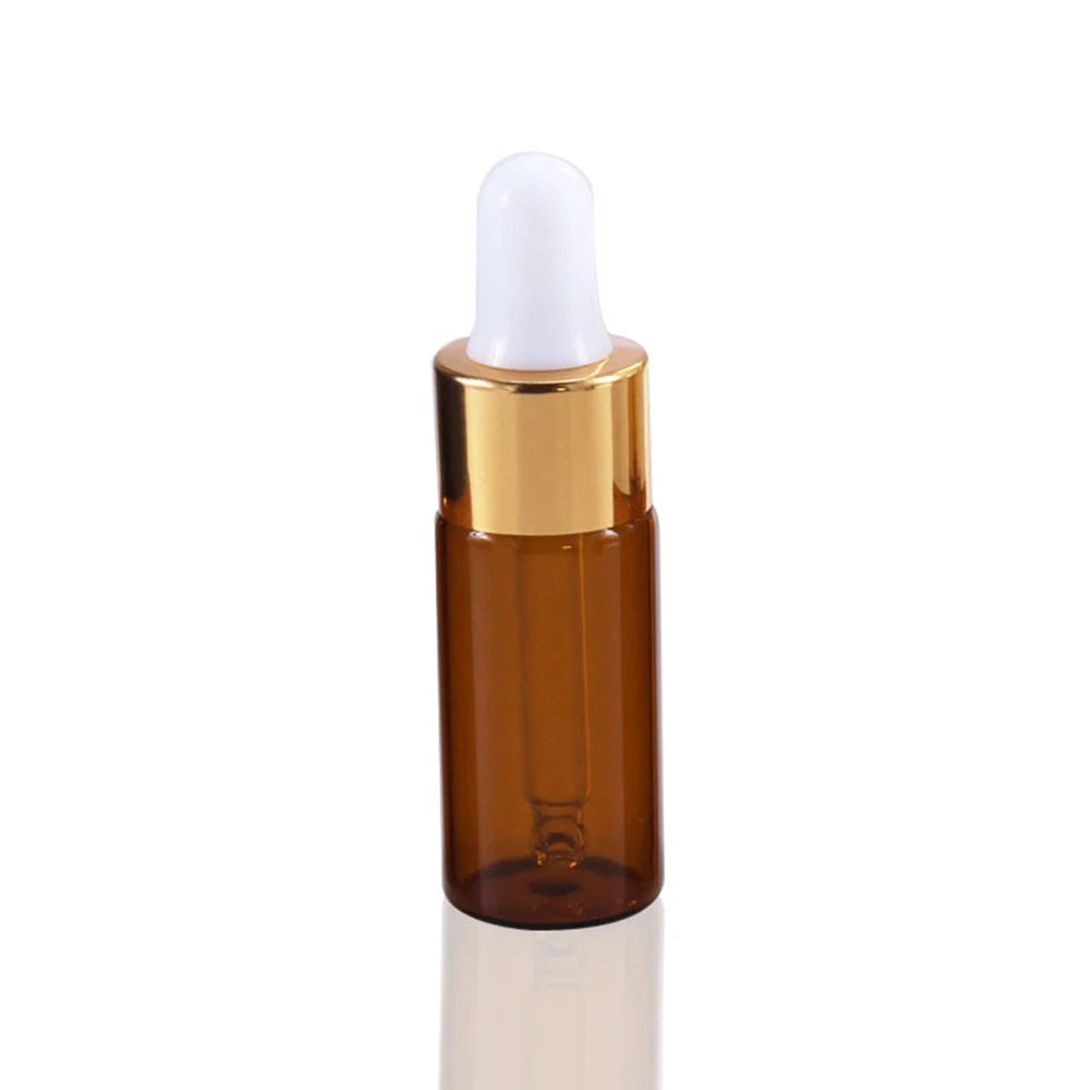 Small Amber Glass Dropper Bottles with Pipette – 50 or 100 Pack (5ml–20ml)