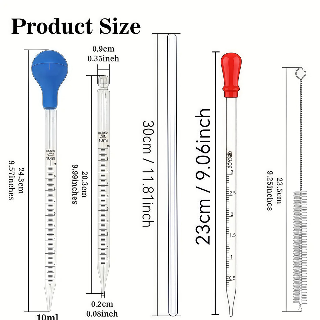 Thick Glass Graduated Dropper Pipette Kit