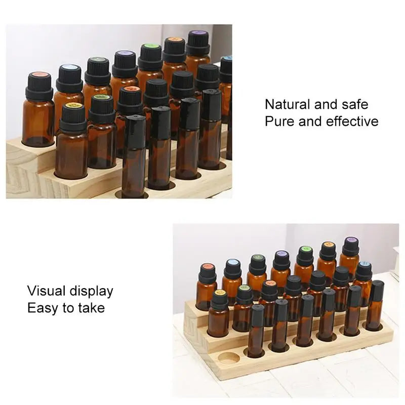 Wooden Essential Oil Display Stand – 18-Bottle