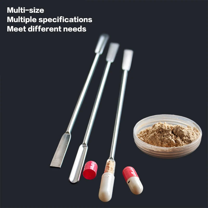 Stainless Steel Lab Weighing Spoons – Single, Double & Square Head