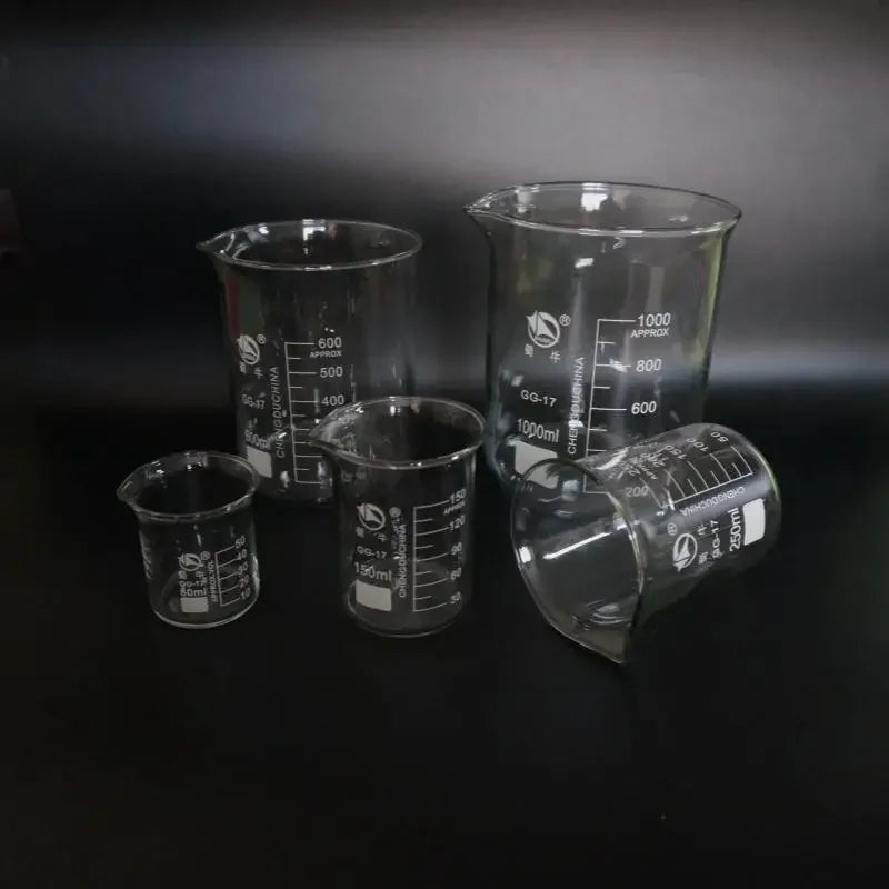 1set Lab Borosilicate GLass Beaker All Sizes Chemical Experiment Laboratory Equipment All Sizes