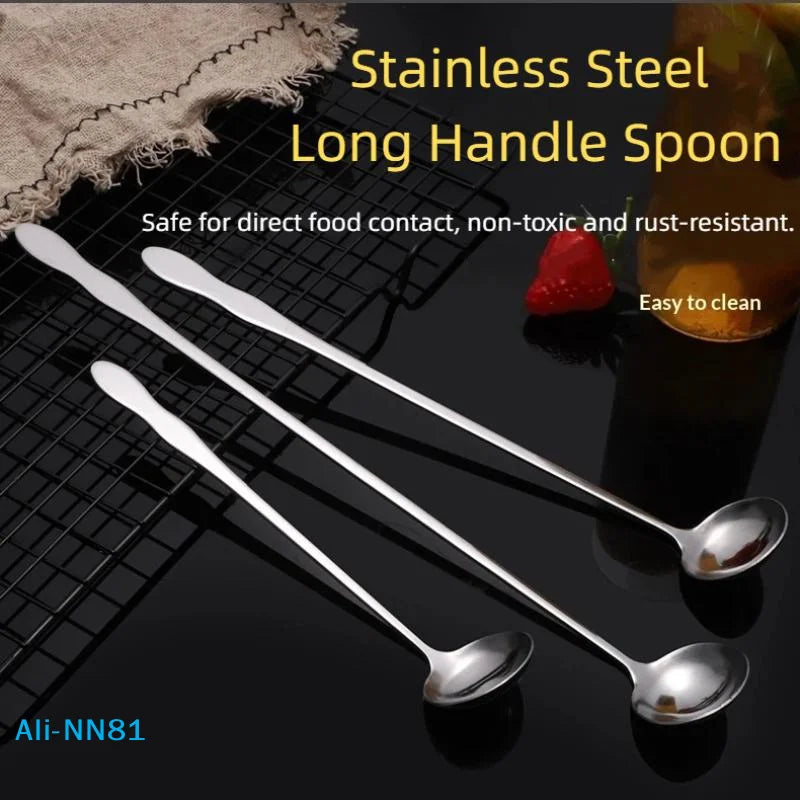 Long-Handle Stainless Steel Stirring Spoon