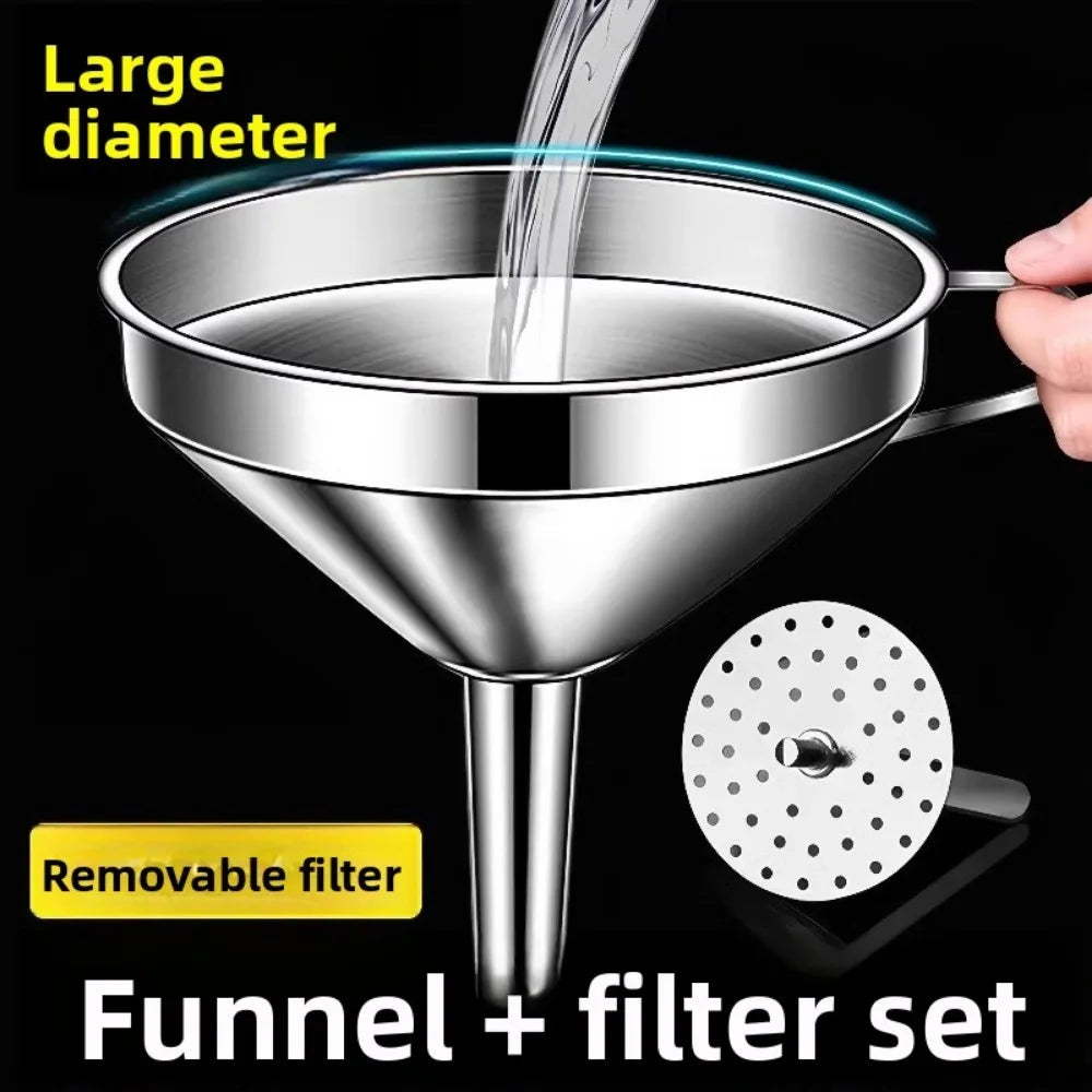 Funnel - Stainless Steel with Detachable Filter