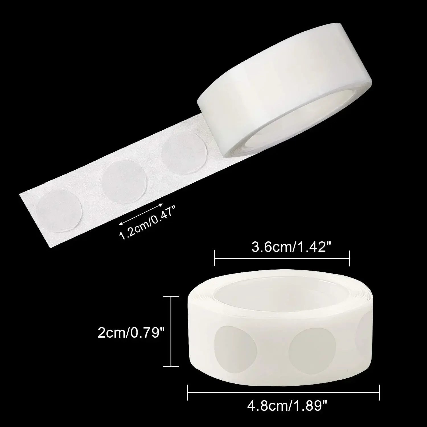 Clear Round Dot Stickers – Double-Sided, Pack of 100