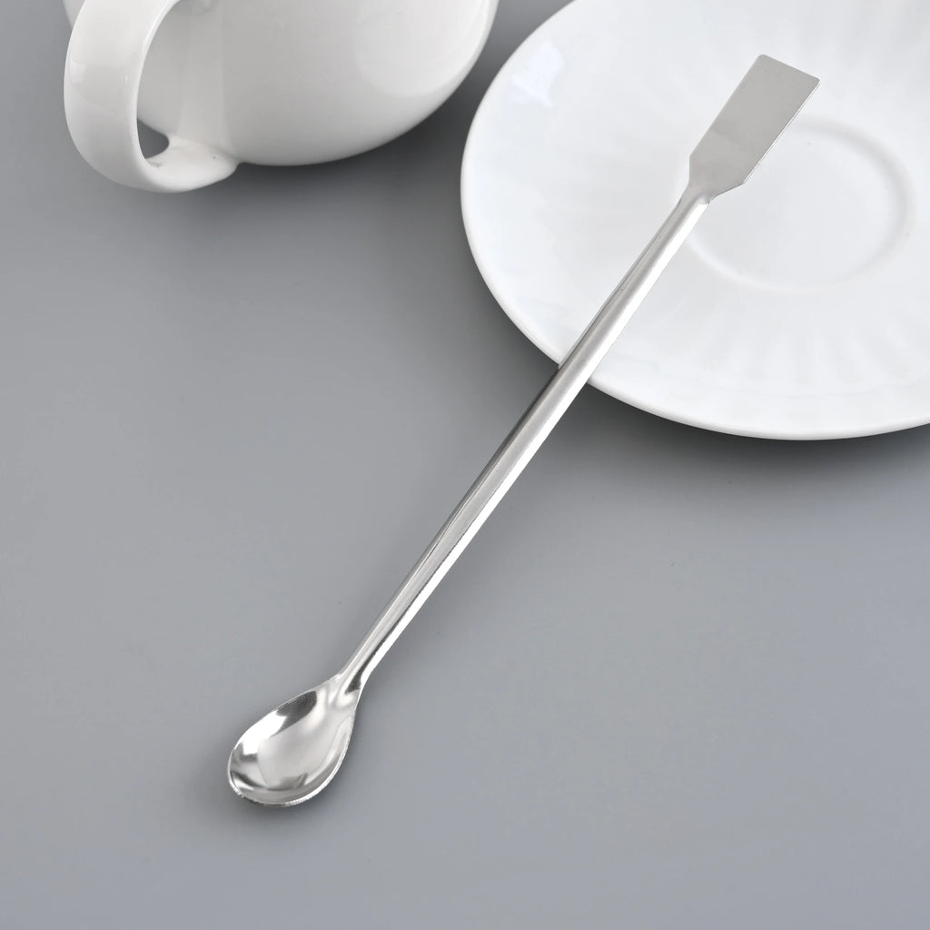 Double-Ended Stainless Steel Spoon and Micro Spatula – 20cm