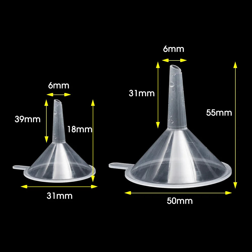 Mini Plastic Funnels – Small Mouth for Bottles & Vials
