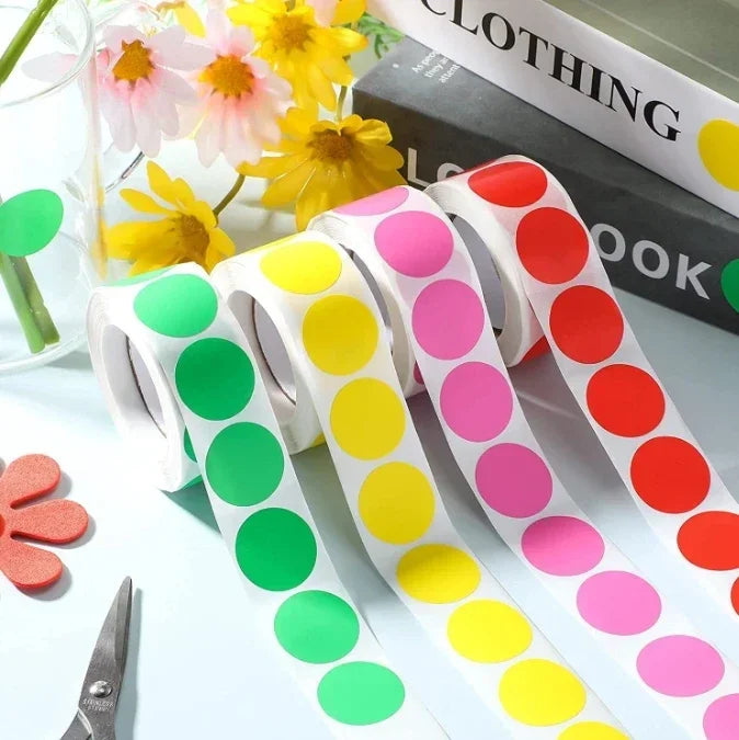 Colour Dot Label Stickers – 1000 Pack