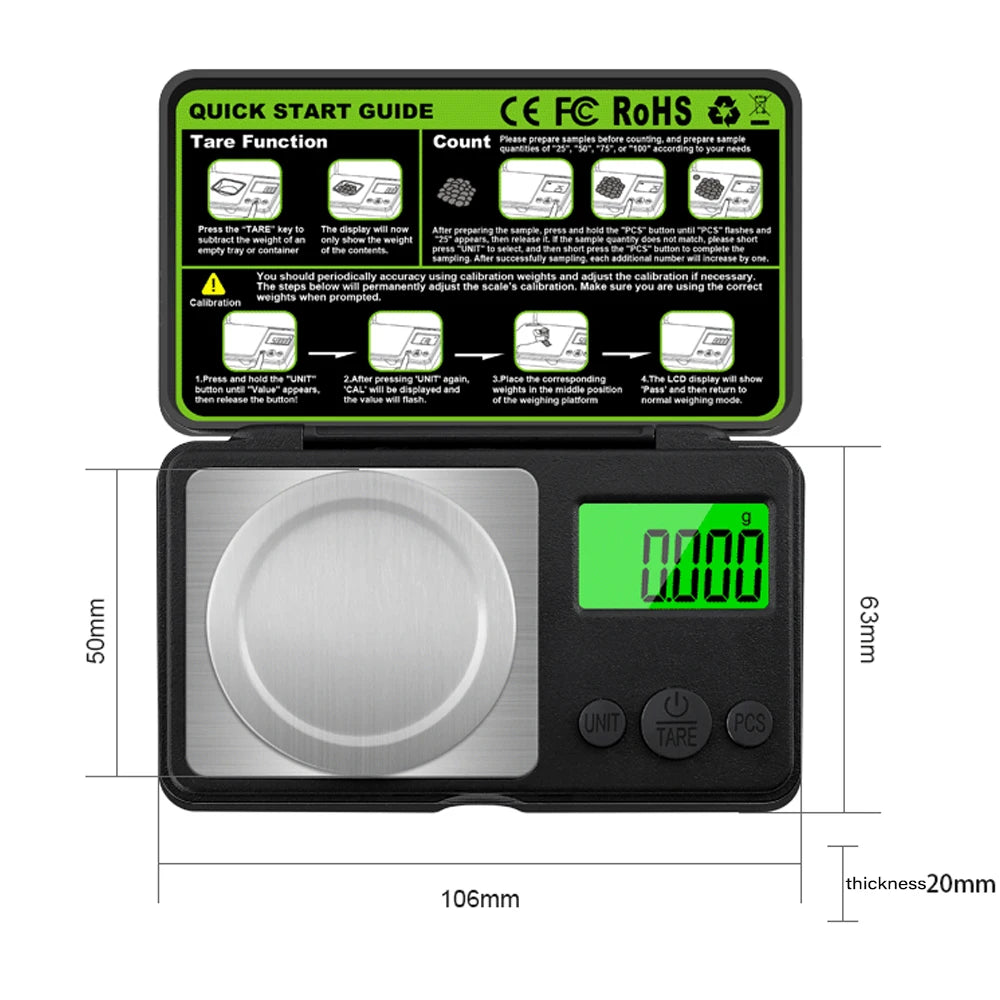 Mini Digital Scale 100g/ 0.001g Precision – view 6