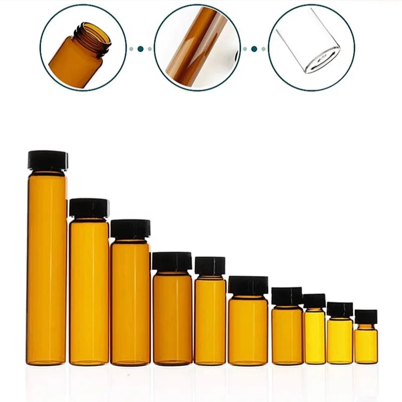 Amber Glass Screw-Top Vials – 2ml to 60ml