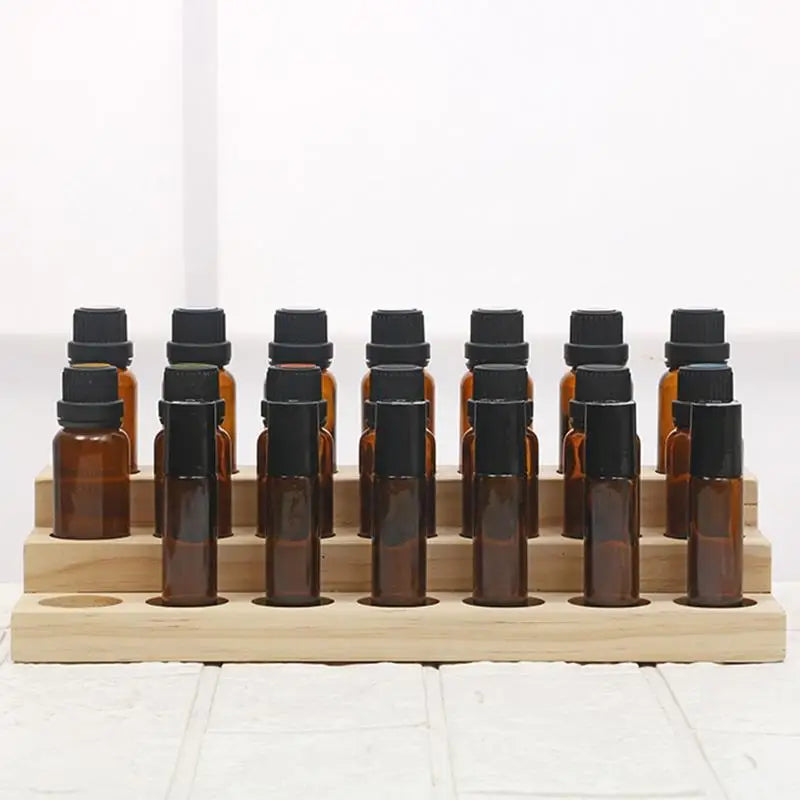 Wooden Essential Oil Display Stand – 18-Bottle