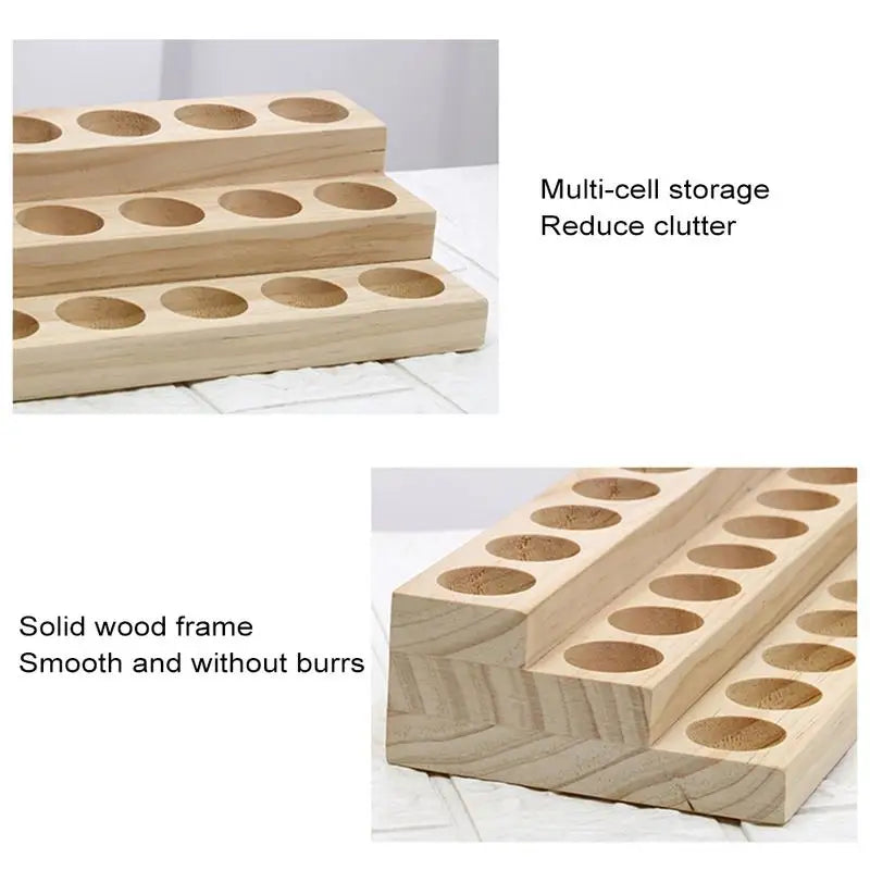 Wooden Essential Oil Display Stand – 18-Bottle