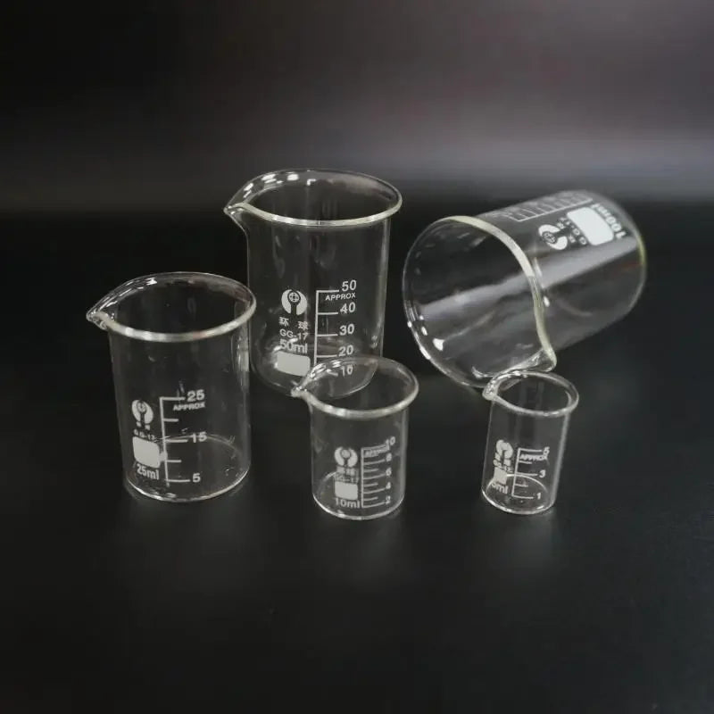 1set Lab Borosilicate GLass Beaker All Sizes Chemical Experiment Laboratory Equipment All Sizes