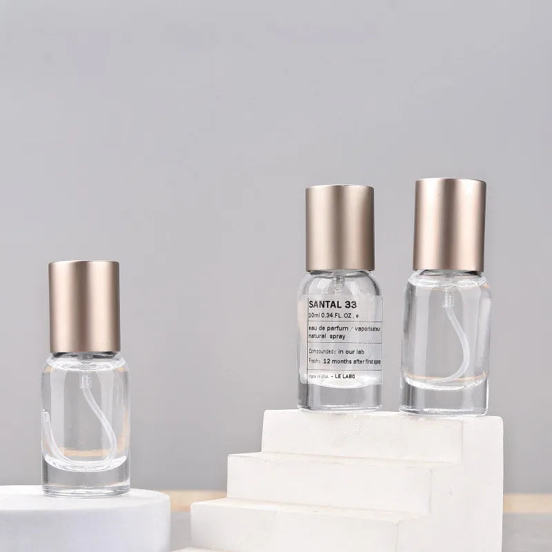 10/30pcs 10ml Clear Glass Perfume Bottle Bayonet Bottle With Crimp Neck Empty Spray Bottles Fragrance Atomizer Need tool