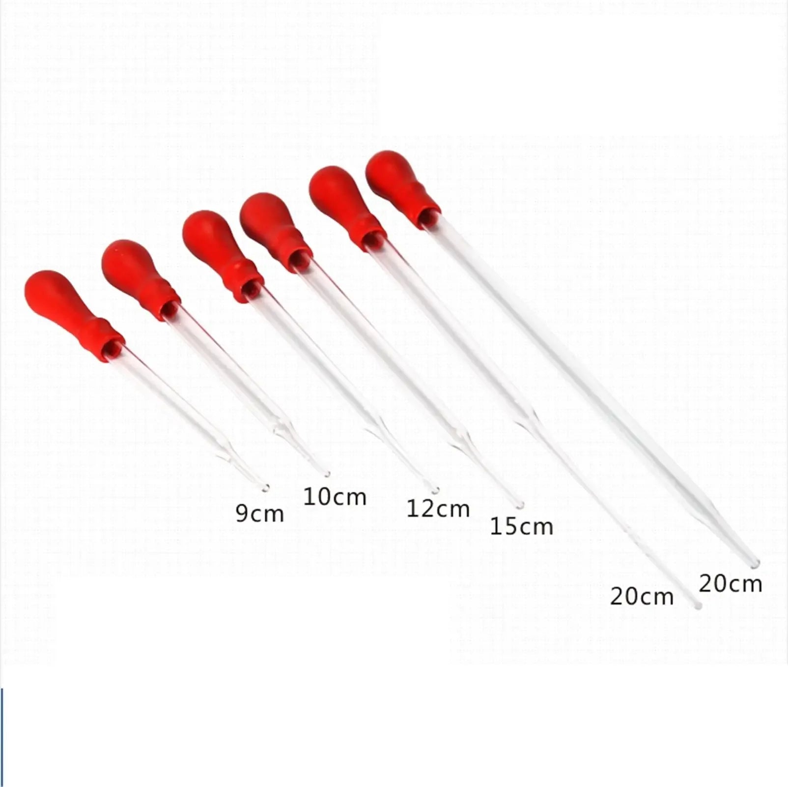 Long Glass Transfer Dropper Pipettes – Set of 10 (9cm to 20cm)