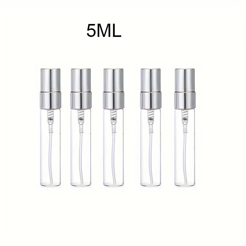 Gold-Trim Glass Spray Bottles, 5ml or 10ml – Set of 5