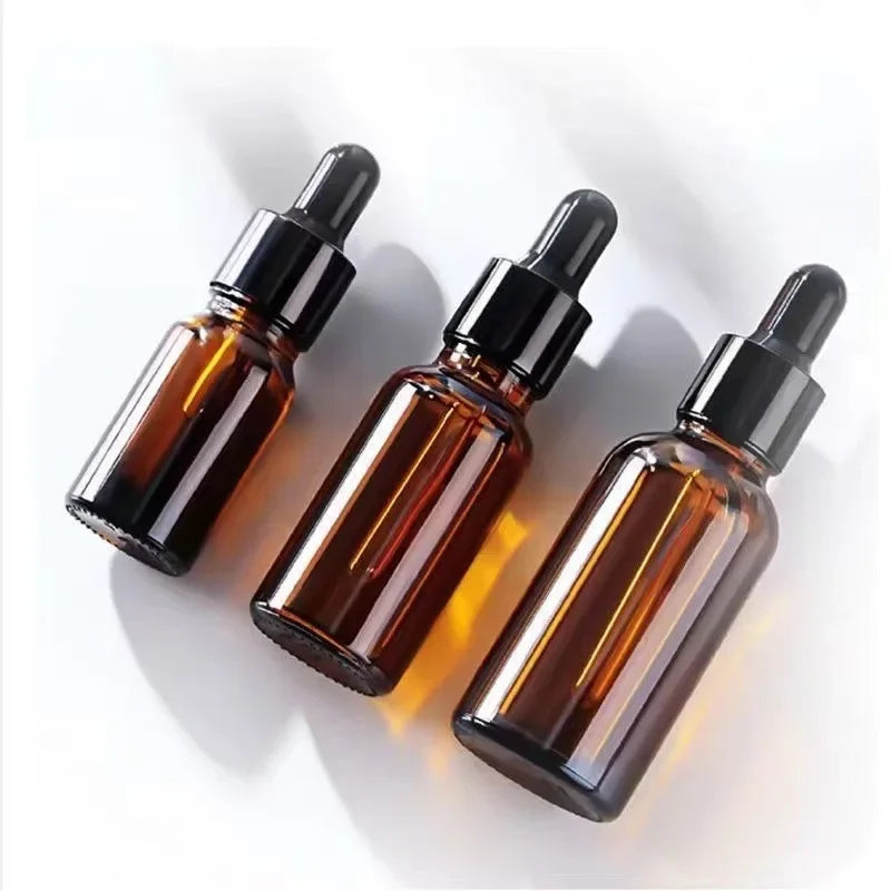 10pcs 5ml 10ml 15ml 30ml 50ml Amber Glass Dropper Bottle With Dropper Pipettes Empty Drop Bottle Perfume Bottle Containers